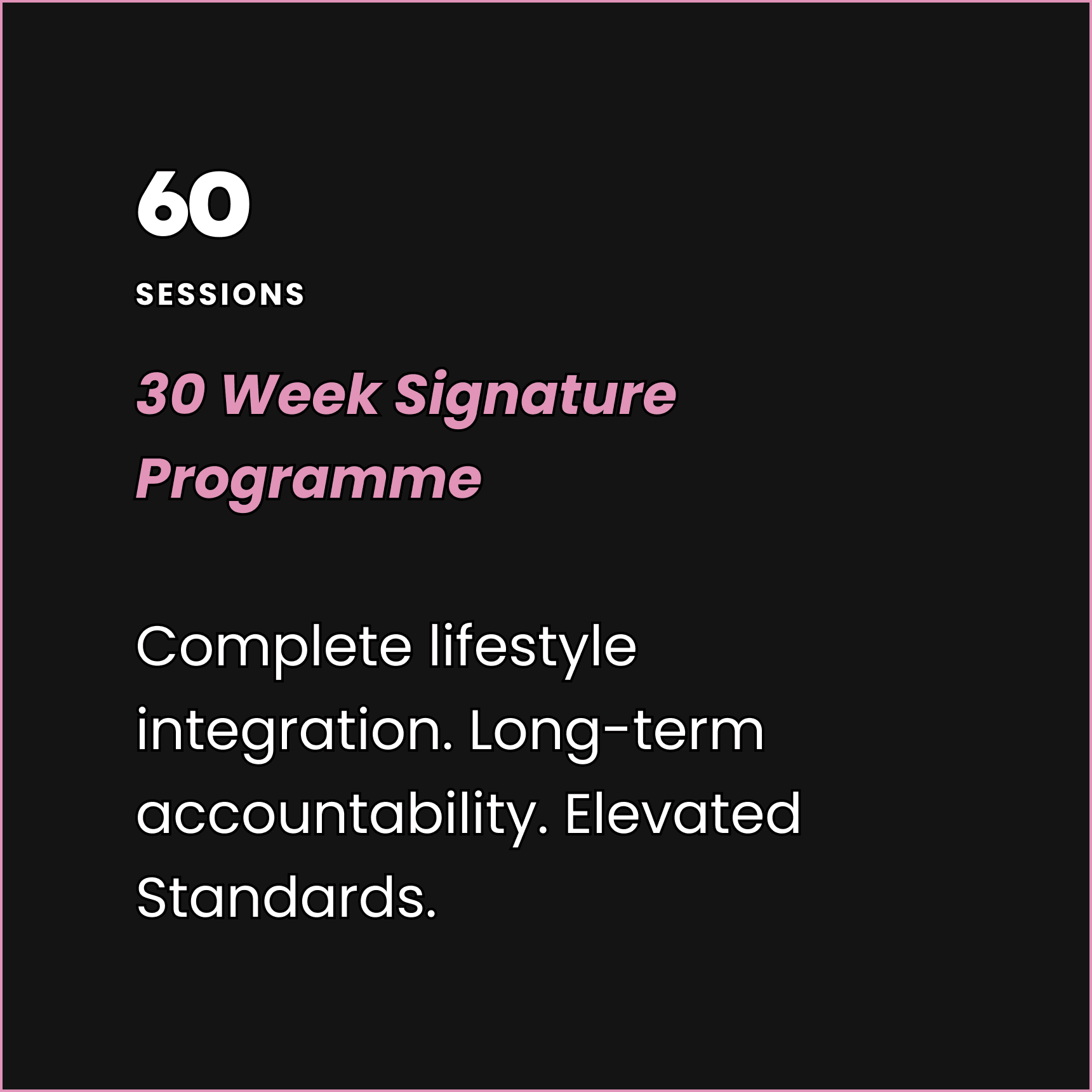60 sessions programme